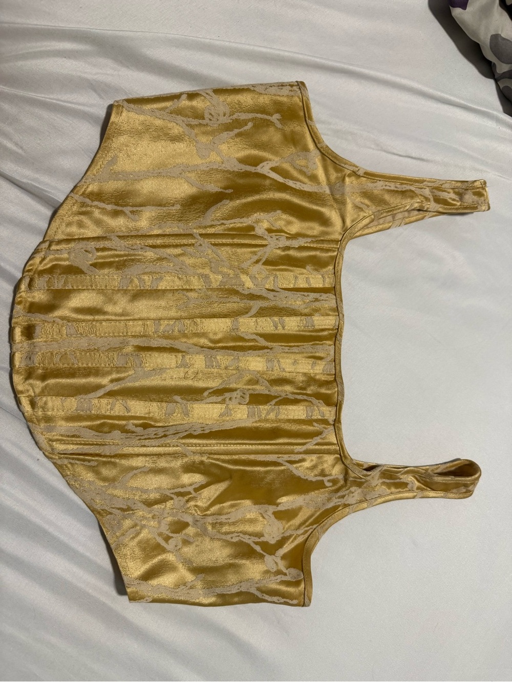 Missguided Metallic Gold One-Shoulder Crop Top